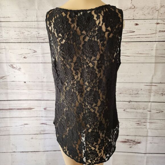 Robbi & Nikki Lace Back Silk Sleeveless Blouse Medium - Picture 4 of 7